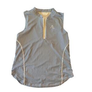 Rhoback Sleeveless Zip Don’t Mess with Texas Golf Zip Mock Polo Small